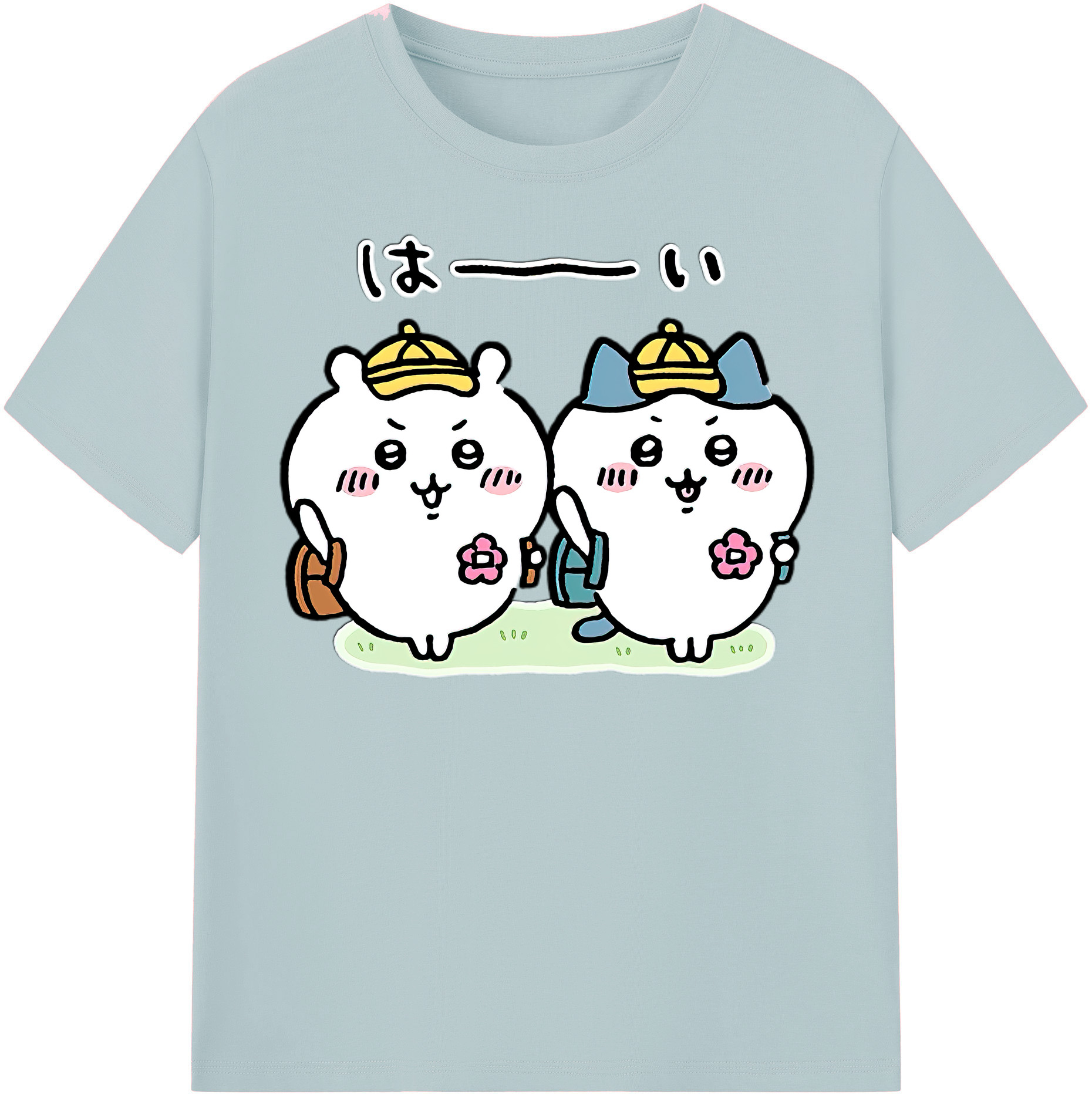 （画像用） ちいかわ ハチワレ Chii-kawa hachiware 綿100％半袖Tシャツ（フロントプリント）